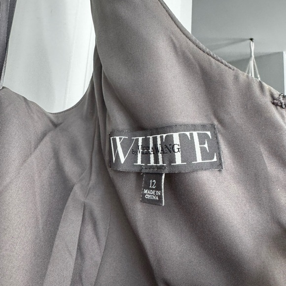 Worn only once! White by Vera Wang One-Shoulder Bridesmaid Dress with pockets. - Picture 2 of 9